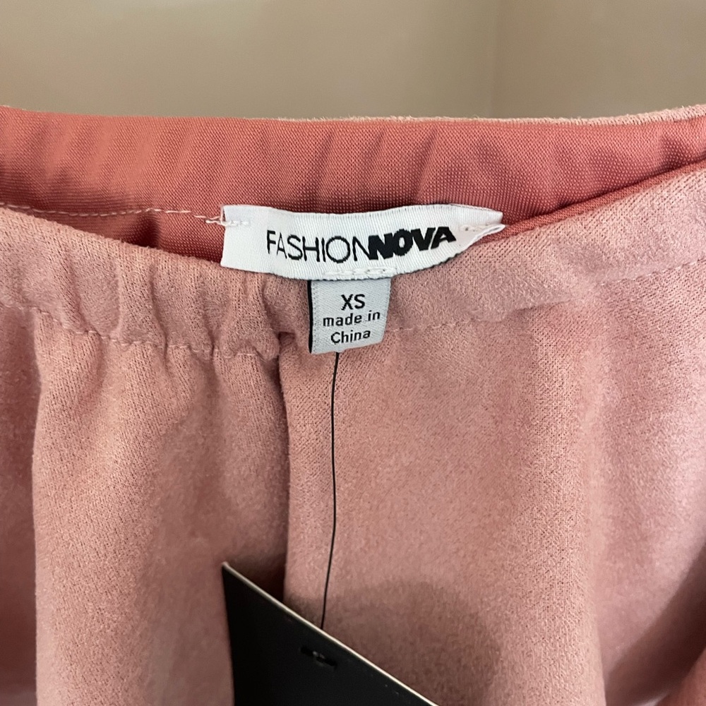 Fashion Nova Pink Ruffled Off-Shoulder Bodycon Midi Dress - Picture 5 of 8